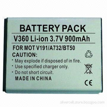 Li-ion Battery Packs for Motorola V360, with 900mAh Capacity